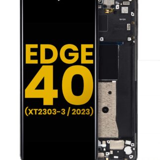 OLED Display mit Rahmen für Motorola Moto Edge 40 (XT2303-3 / 2023) (professionell aufgearbeitet) (Eclipse Black)