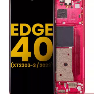 OLED Display mit Rahmen für Motorola Moto Edge 40 (XT2303-3 / 2023) (professionell aufgearbeitet) (Viva Magenta)