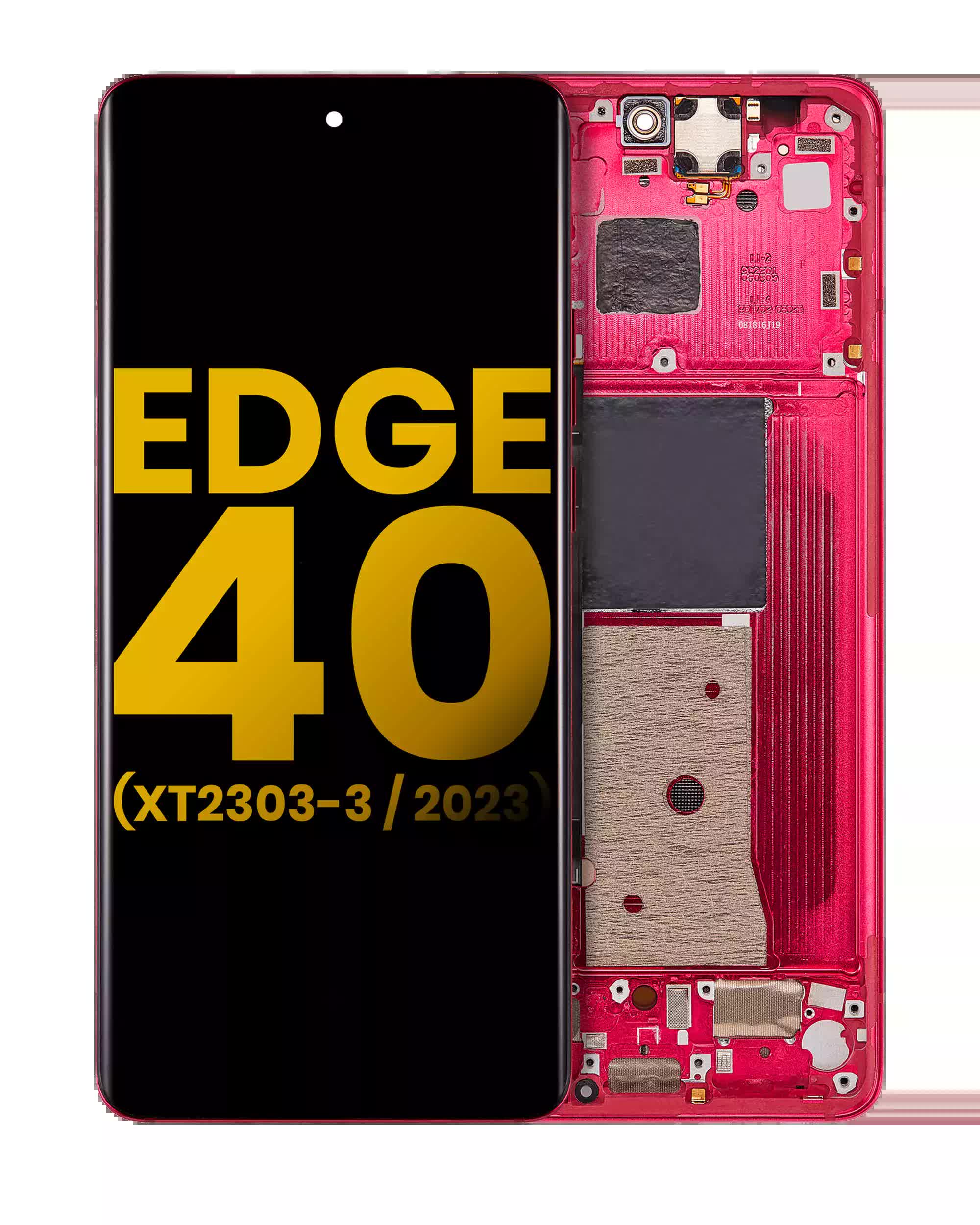 OLED Display mit Rahmen für Motorola Moto Edge 40 (XT2303-3 / 2023) (professionell aufgearbeitet) (Viva Magenta)