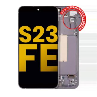 OLED Display mit Rahmen für Samsung Galaxy S23 FE 5G (US & International Version) (professionell aufgearbeitet) (Graphite)