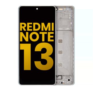 OLED Display mit Rahmen für Xiaomi Redmi Note 13 5G (professionell aufgearbeitet) (White (Weiß))