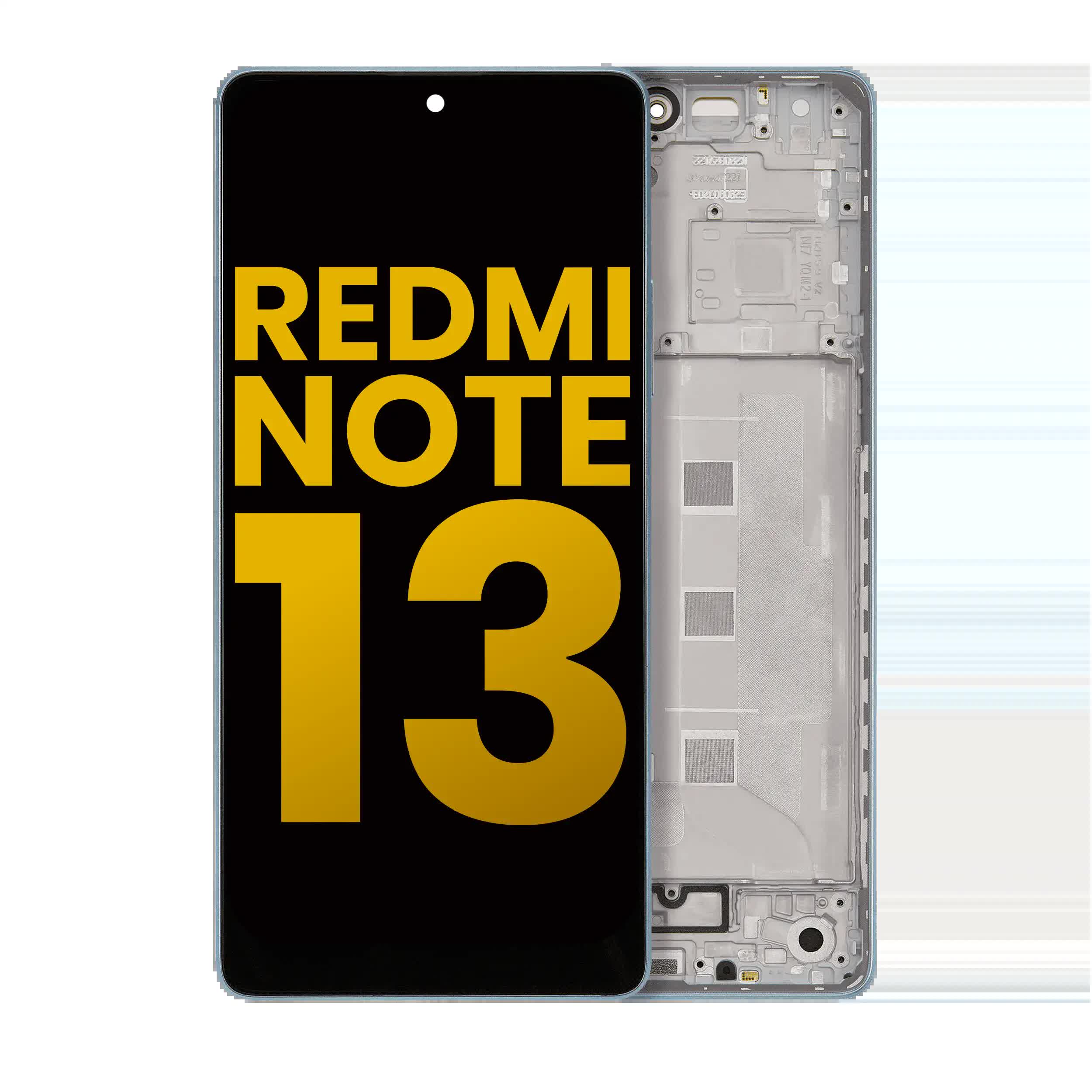 OLED Display mit Rahmen für Xiaomi Redmi Note 13 5G (professionell aufgearbeitet) (Blue (Blau))