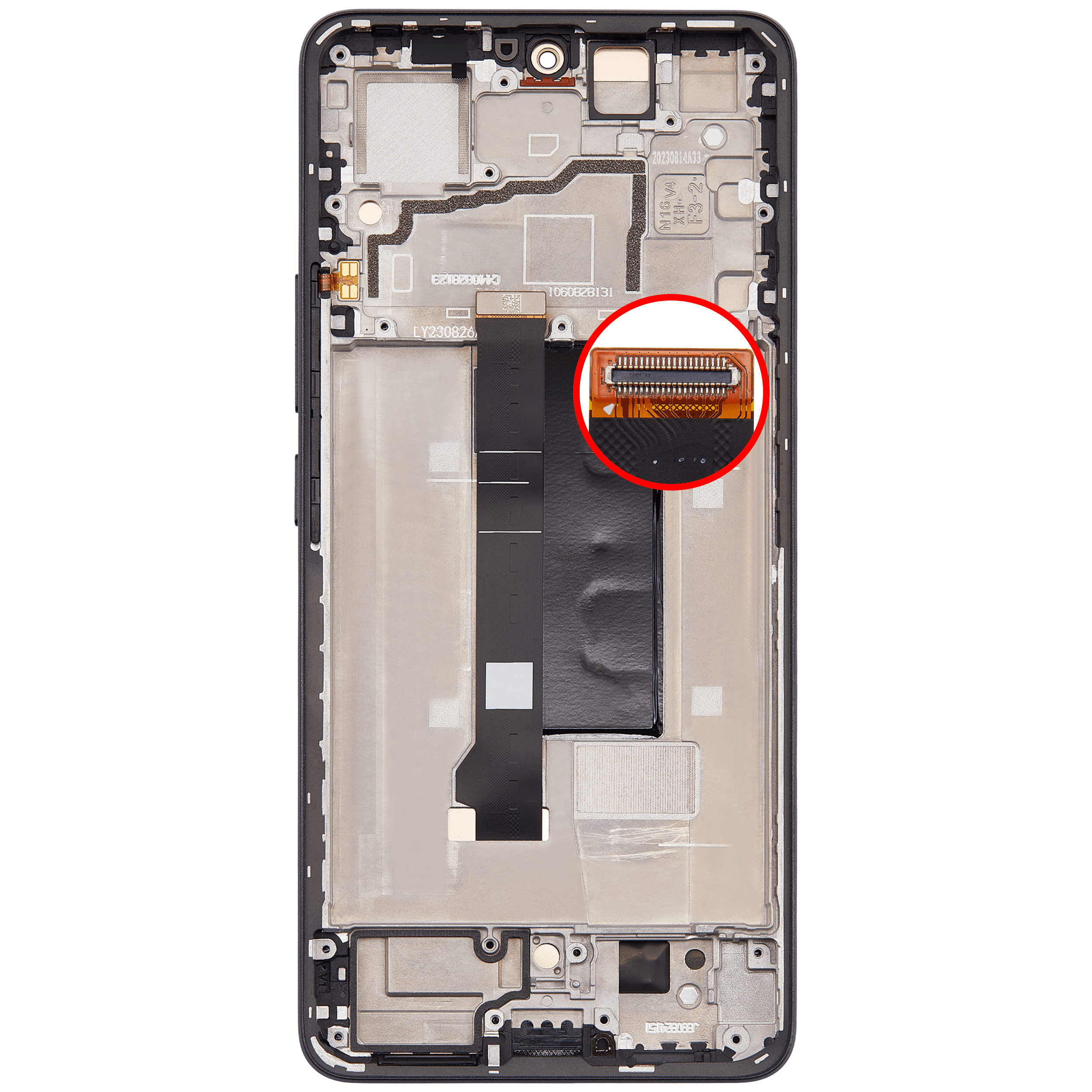 OLED Display mit Rahmen für Xiaomi Redmi Note 13 Pro 5G (professionell aufgearbeitet) (Black (Schwarz)) – Bild 4