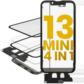 4 in 1 Short Flex (Touchscreen-Digitizer Touch mit Glas + OCA + Rahmen vormontiert) für iPhone 13 Mini (OCA Master)