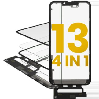 4 in 1 Short Flex (Touchscreen-Digitizer Touch mit Glas + OCA + Rahmen vormontiert) für iPhone 13 (OCA Master)