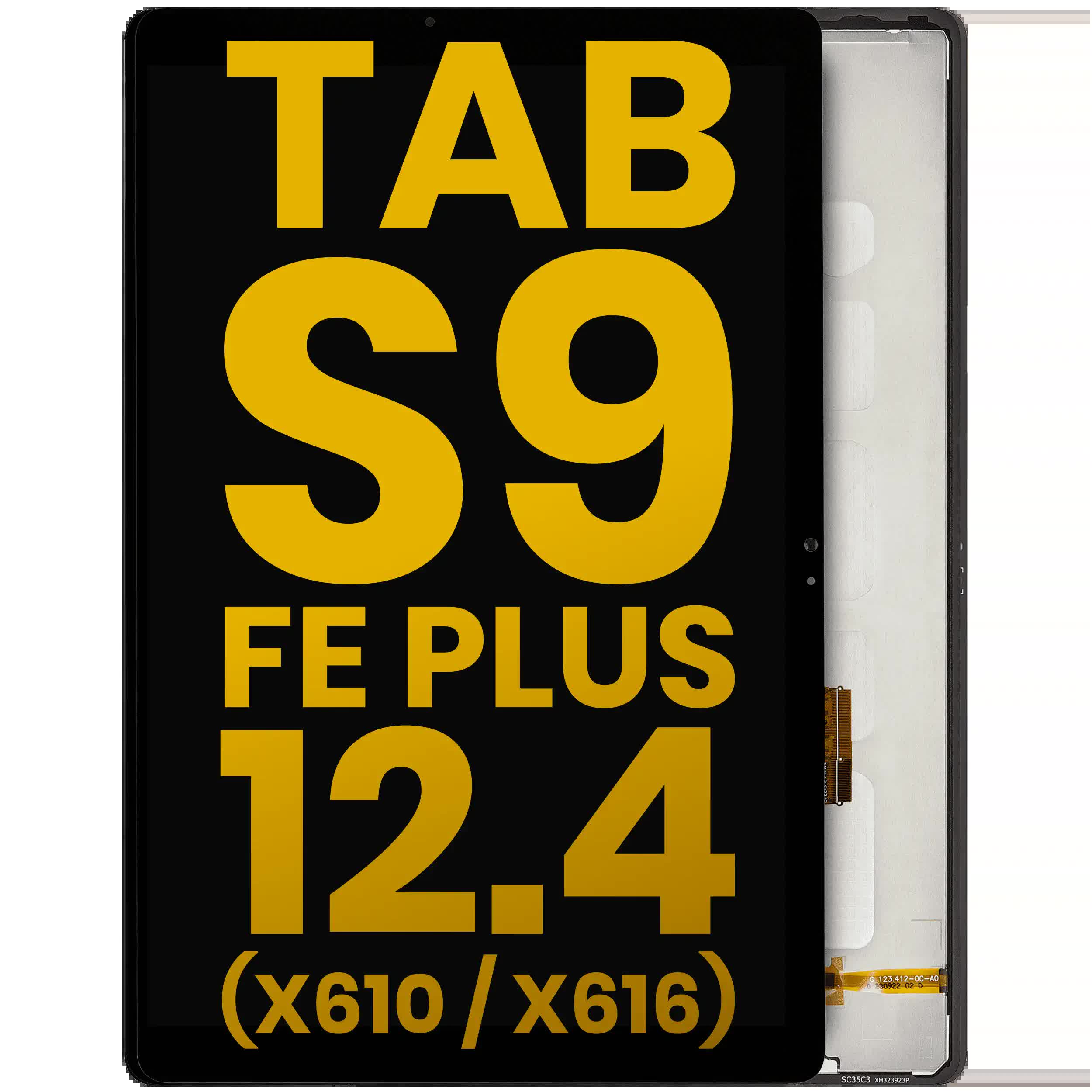 LCD Display ohne Rahmen für Samsung Galaxy Tab S9 FE Plus 12.4" (X610 / X616) (2023) (professionell aufgearbeitet) (Black (Schwarz))