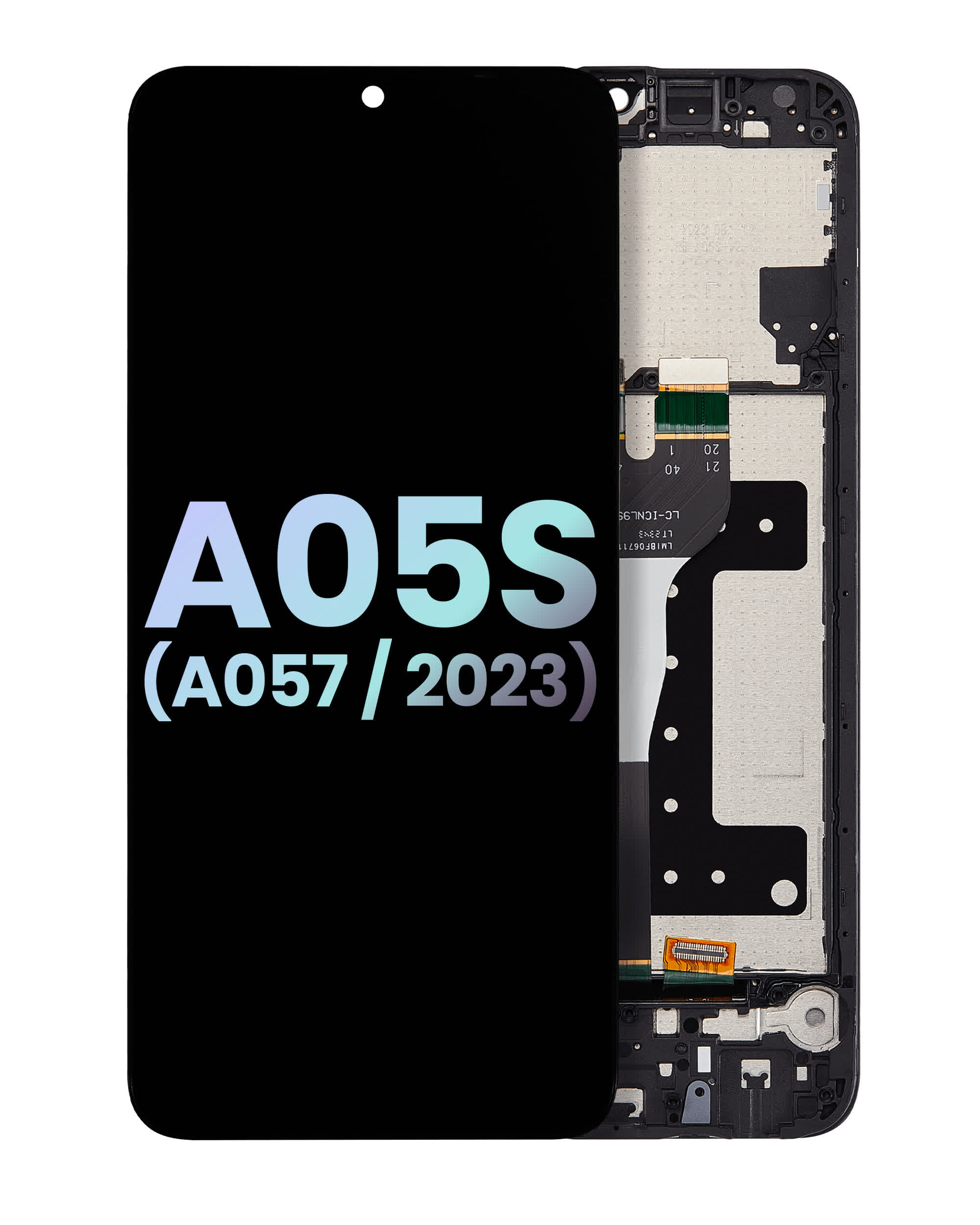 LCD Display mit Rahmen für Samsung Galaxy A05s (A057 / 2023) (Service Pack) (Black (Schwarz))