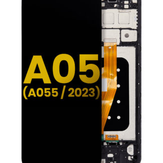 LCD Display mit Rahmen für Samsung Galaxy A05 (A055 / 2023) (professionell aufgearbeitet)