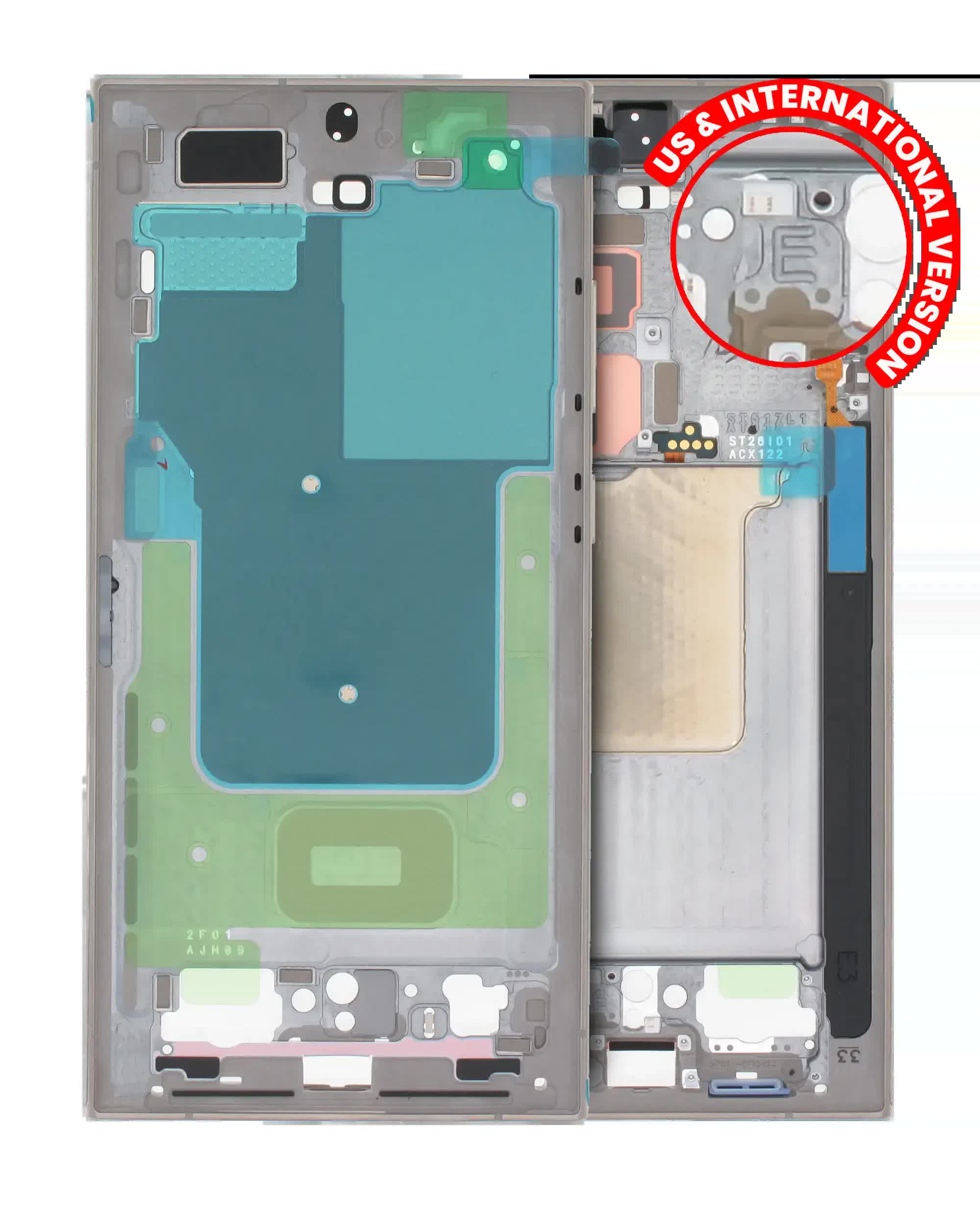 Mittelrahmen für Samsung Galaxy S24 Ultra 5G (US & International Version) (Titanium Gray (Grau))