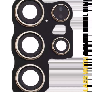 Rückkamera-Glas mit Abdeckung Blendenring für Samsung Galaxy S24 Ultra 5G (Titanium Yellow)