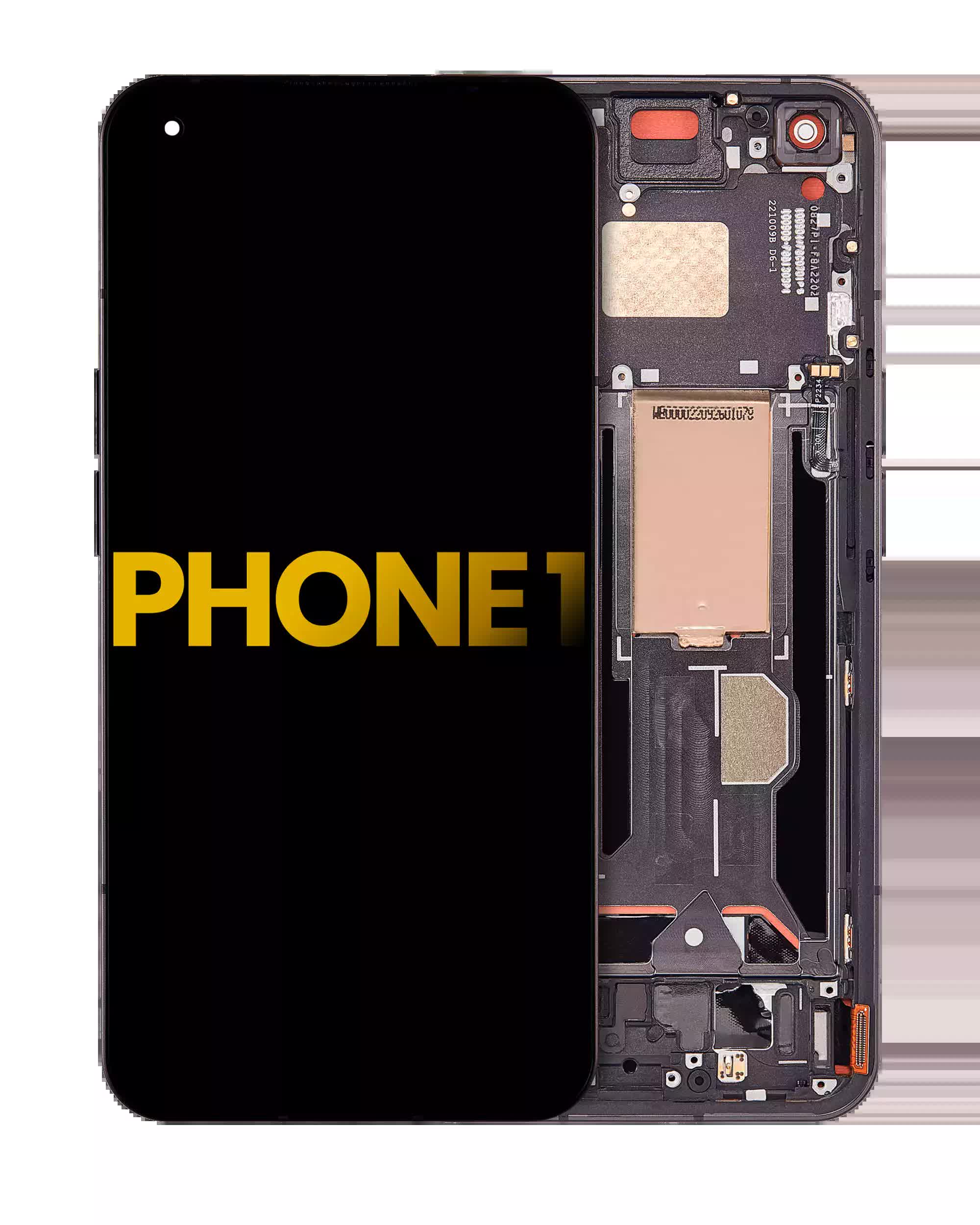 OLED Display mit Rahmen für Nothing Phone 1 (professionell aufgearbeitet) (Black (Schwarz))