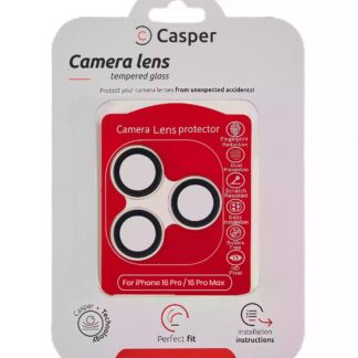 Casper Kameraglas Protector für iPhone 16 Pro / 16 Pro Max (Natural Titanium) (Clear (Transparent))