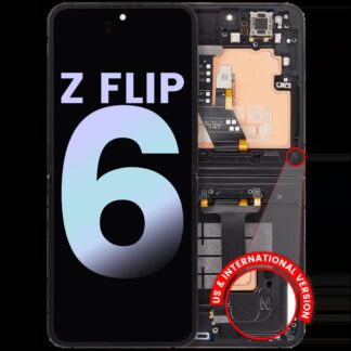 Inner OLED Display mit Rahmen für Samsung Galaxy Z Flip 6 5G (US & International) (Service Pack) (Black (Schwarz))