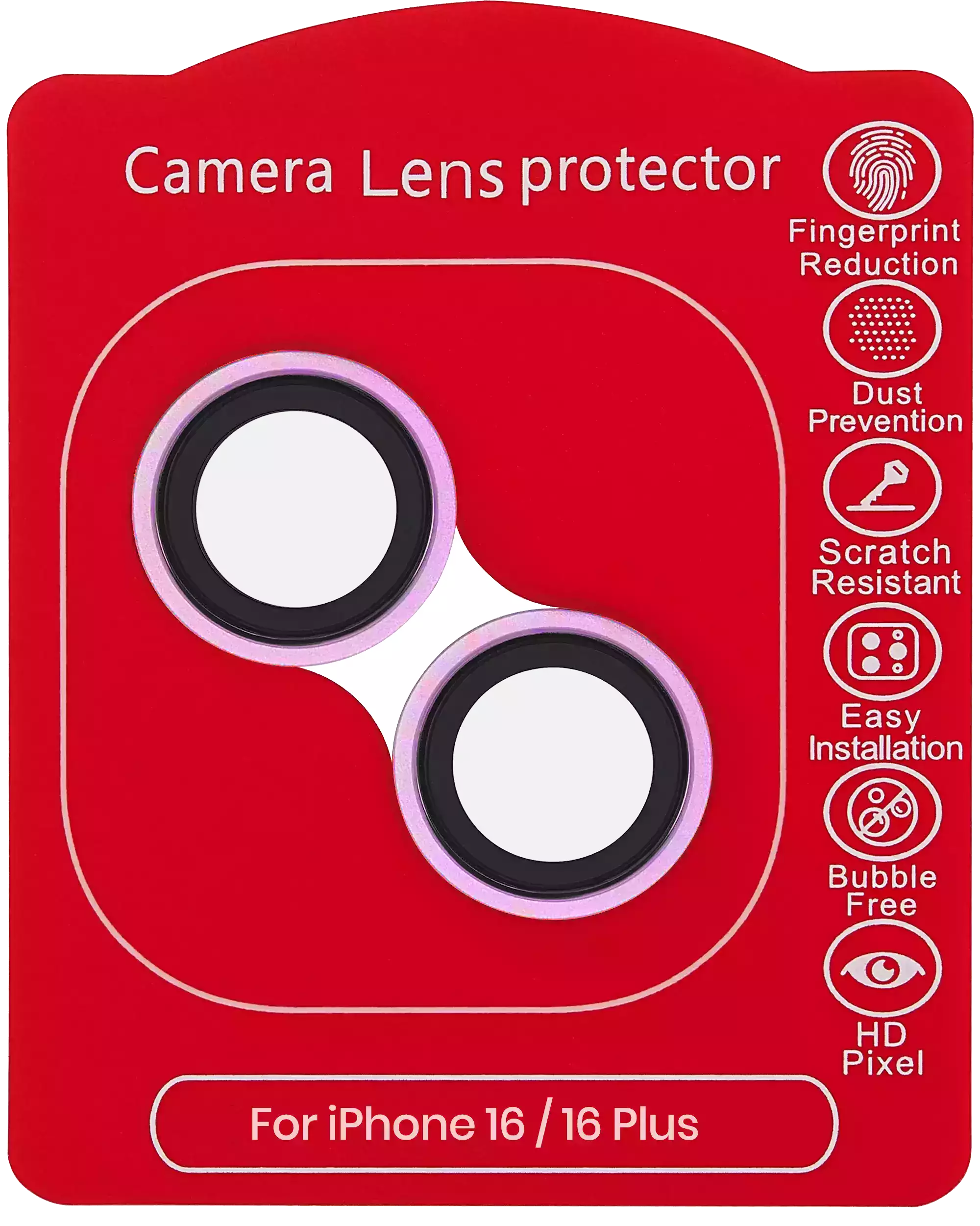 Casper Kameraglas Protector für iPhone 16 / 16 Plus (Pink (Rosa)) (Clear (Transparent)) – Bild 2