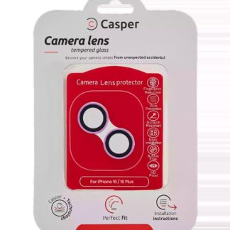 Casper Kameraglas Protector für iPhone 16 / 16 Plus (Pink (Rosa)) (Clear (Transparent))