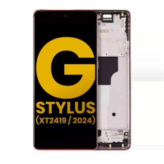 OLED Display mit Rahmen für Motorola Moto G Stylus 5G (XT2419 / 2024) (professionell aufgearbeitet) (Scarlet Wave)