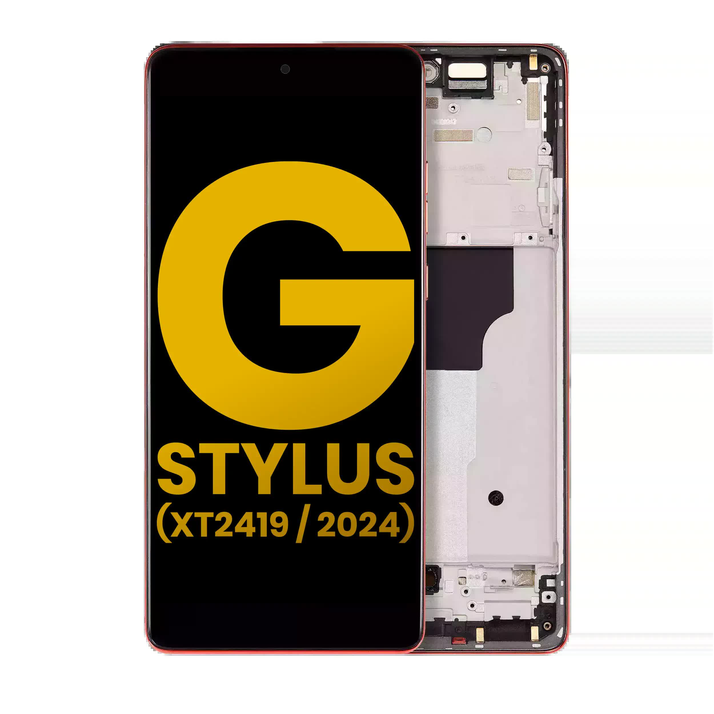 OLED Display mit Rahmen für Motorola Moto G Stylus 5G (XT2419 / 2024) (professionell aufgearbeitet) (Scarlet Wave)