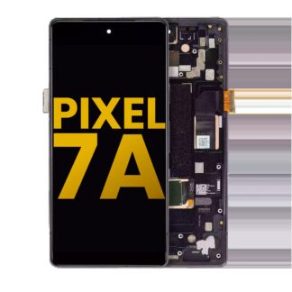 OLED Display mit Rahmen (mit Fingerprint Sensor) für Google Pixel 7a 5G (professionell aufgearbeitet) (Charcoal)