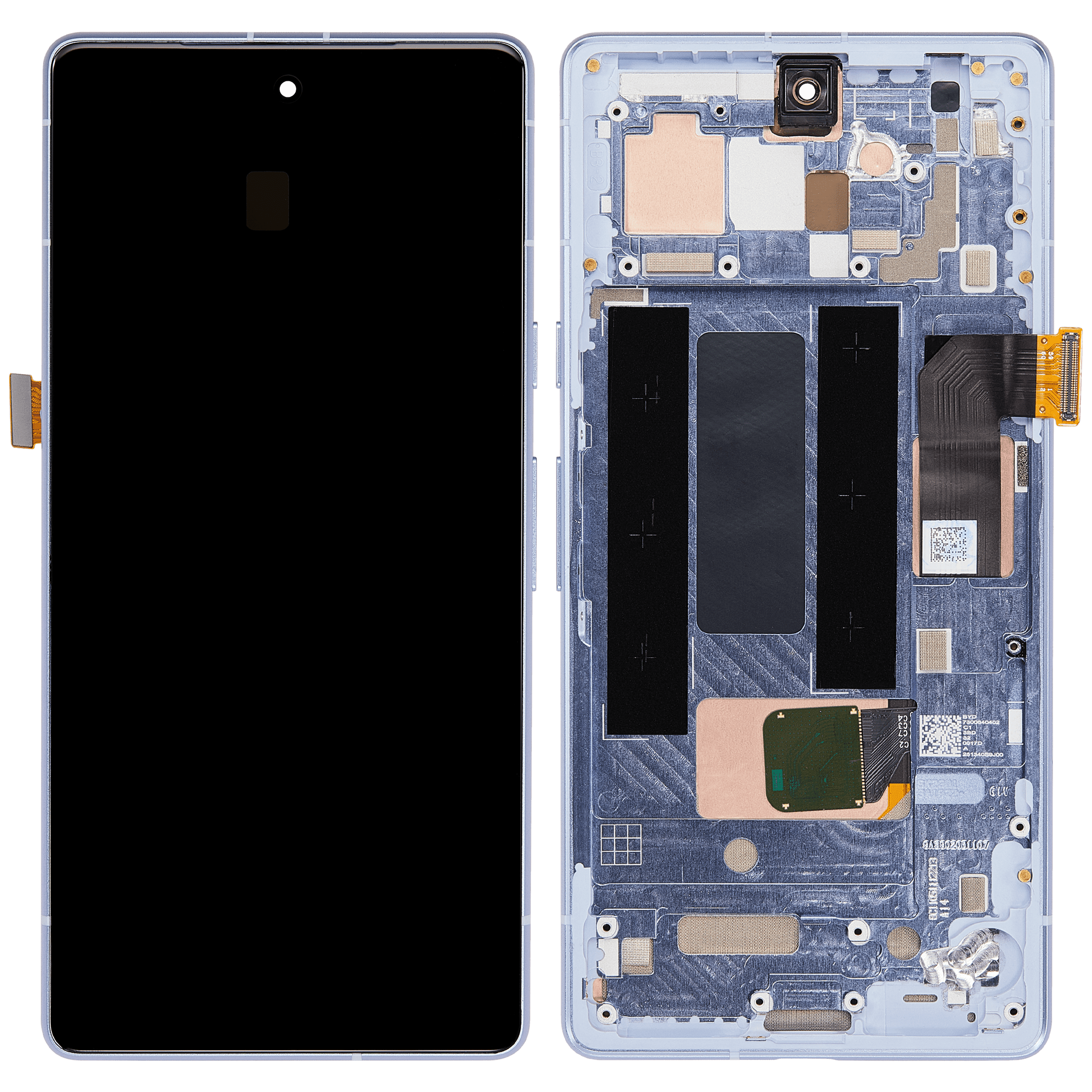 OLED Display mit Rahmen (mit Fingerprint Sensor) für Google Pixel 7a 5G (professionell aufgearbeitet) (Sea) – Bild 2