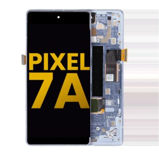 OLED Display mit Rahmen (mit Fingerprint Sensor) für Google Pixel 7a 5G (professionell aufgearbeitet) (Sea)