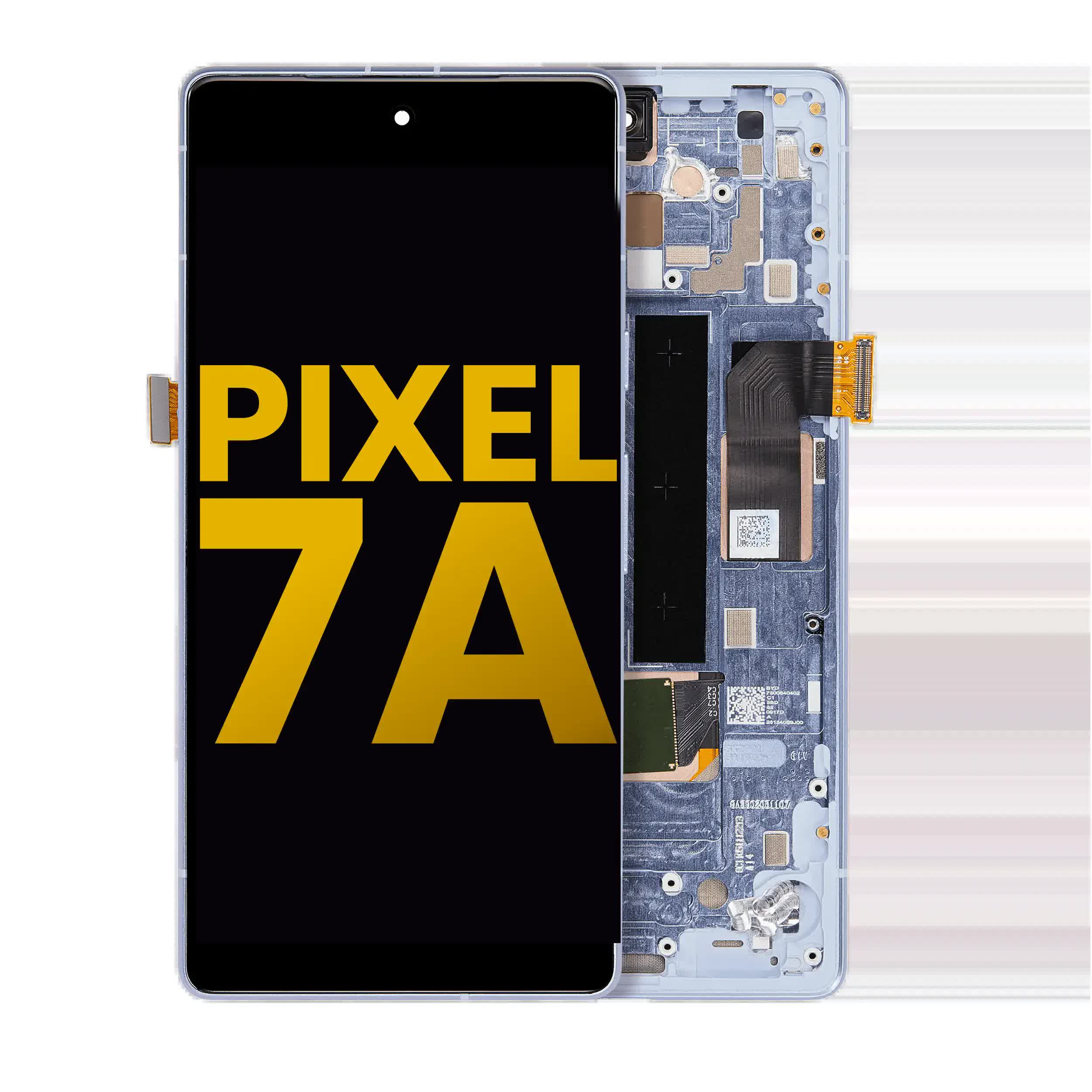 OLED Display mit Rahmen (mit Fingerprint Sensor) für Google Pixel 7a 5G (professionell aufgearbeitet) (Sea)