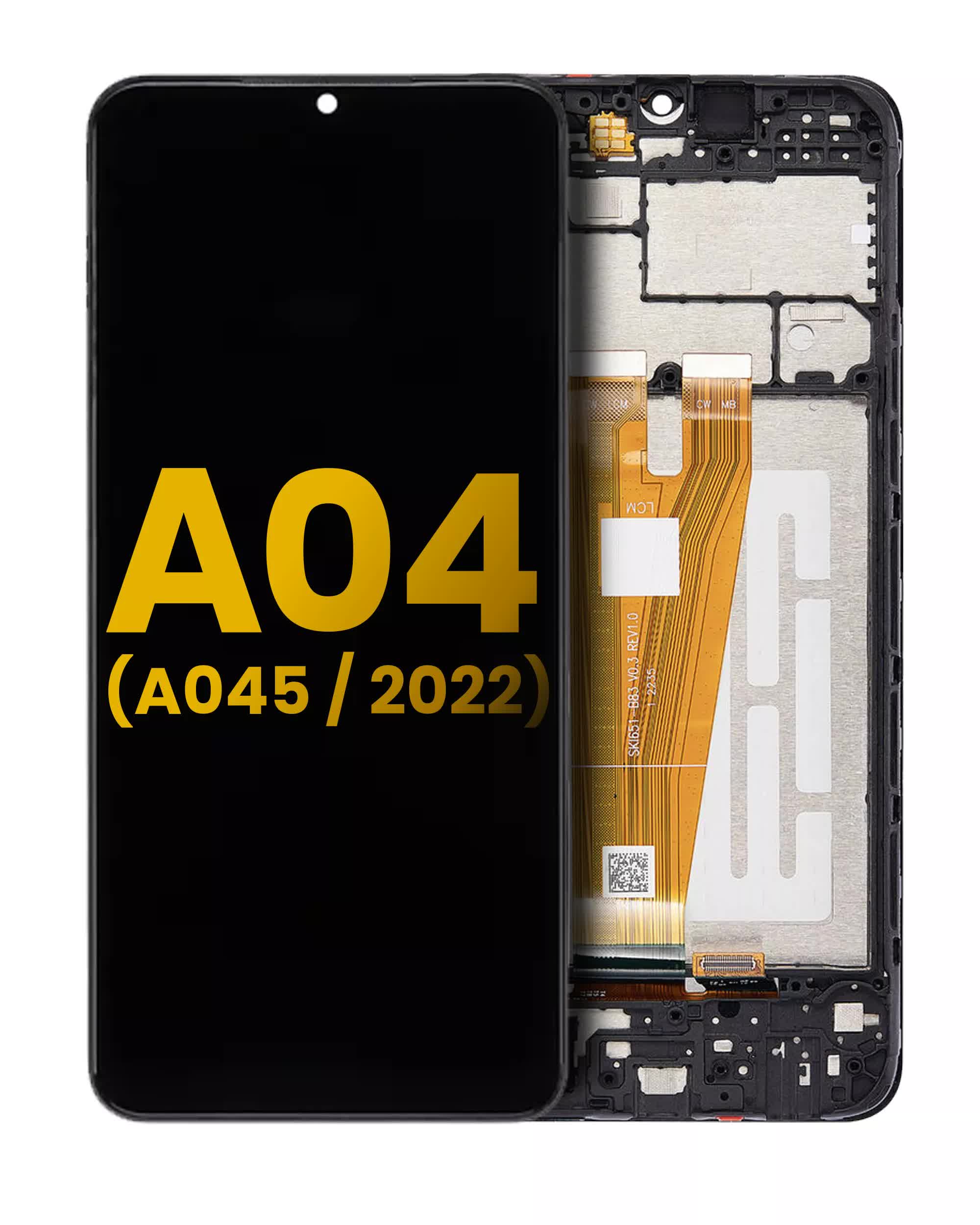 LCD Display mit Rahmen für Samsung Galaxy A04 (A045 / 2022) (professionell aufgearbeitet)