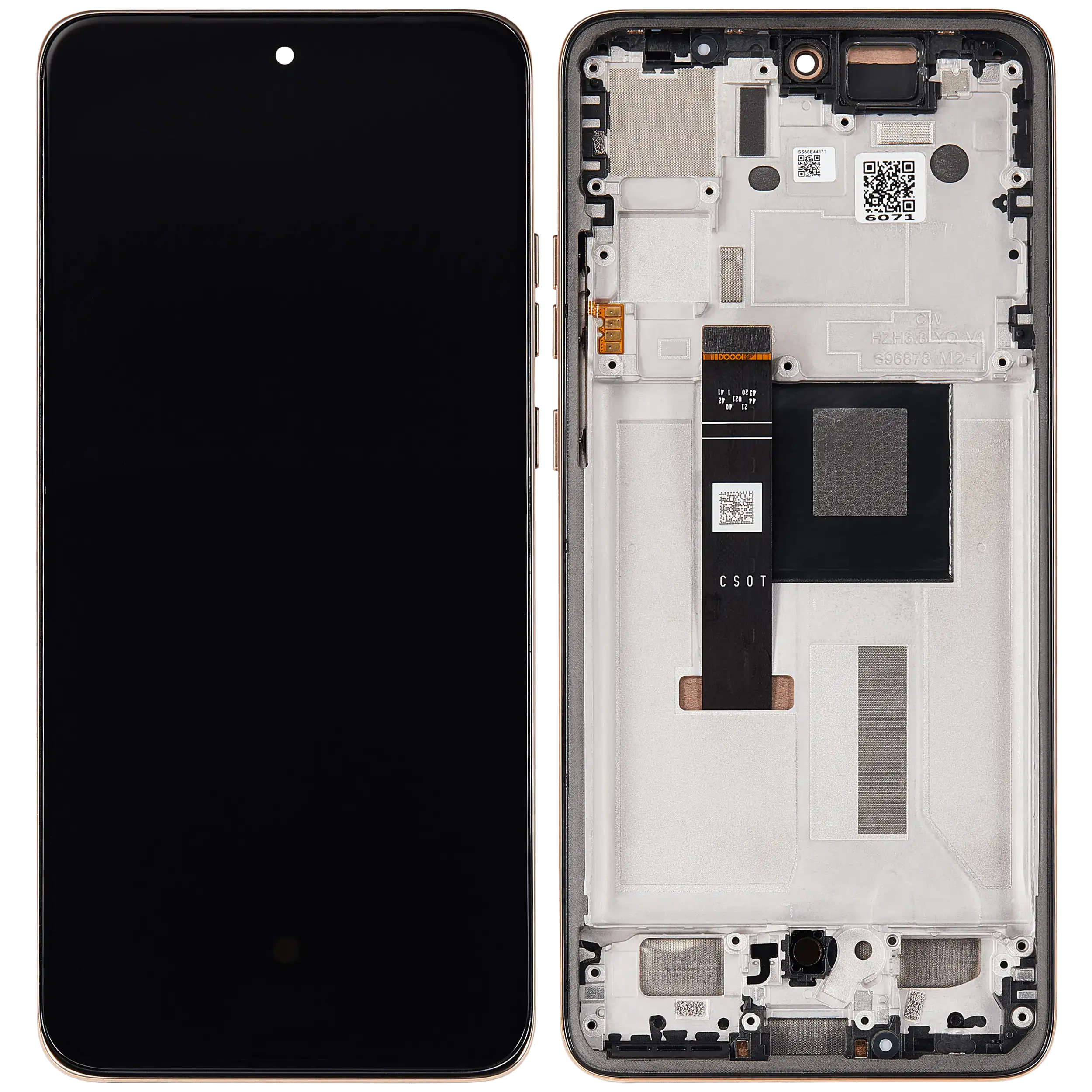 OLED Display mit Rahmen für Motorola Moto Edge 50 Neo (XT2409-3 / 2024) (professionell aufgearbeitet) (Latte) – Bild 2