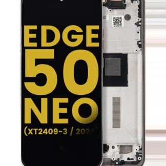 OLED Display mit Rahmen für Motorola Moto Edge 50 Neo (XT2409-3 / 2024) (professionell aufgearbeitet) (Latte)