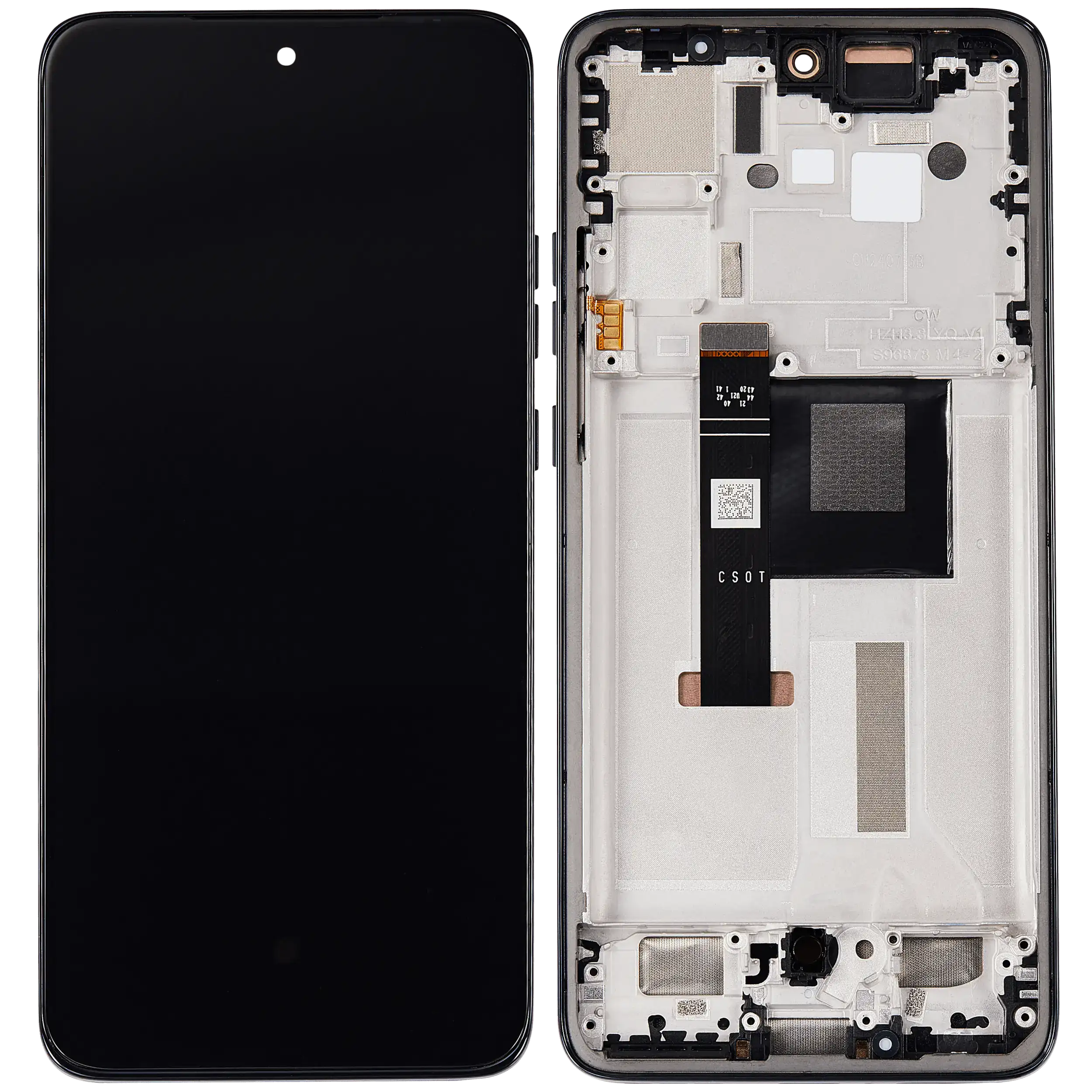 OLED Display mit Rahmen für Motorola Moto Edge 50 Neo (XT2409-3 / 2024) (professionell aufgearbeitet) (Grisaille) – Bild 2
