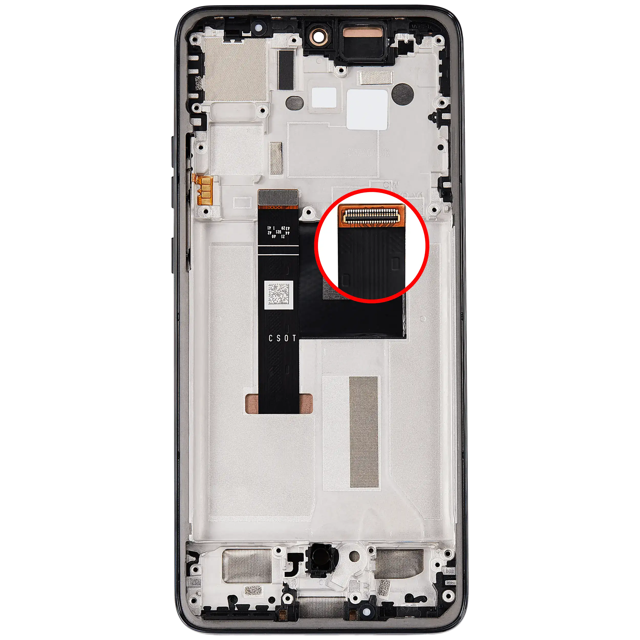 OLED Display mit Rahmen für Motorola Moto Edge 50 Neo (XT2409-3 / 2024) (professionell aufgearbeitet) (Grisaille) – Bild 4