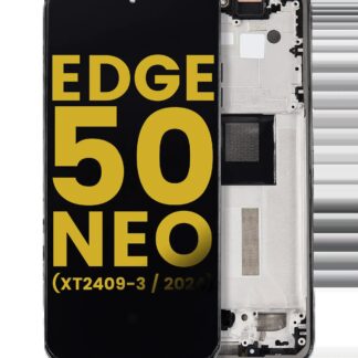 OLED Display mit Rahmen für Motorola Moto Edge 50 Neo (XT2409-3 / 2024) (professionell aufgearbeitet) (Grisaille)
