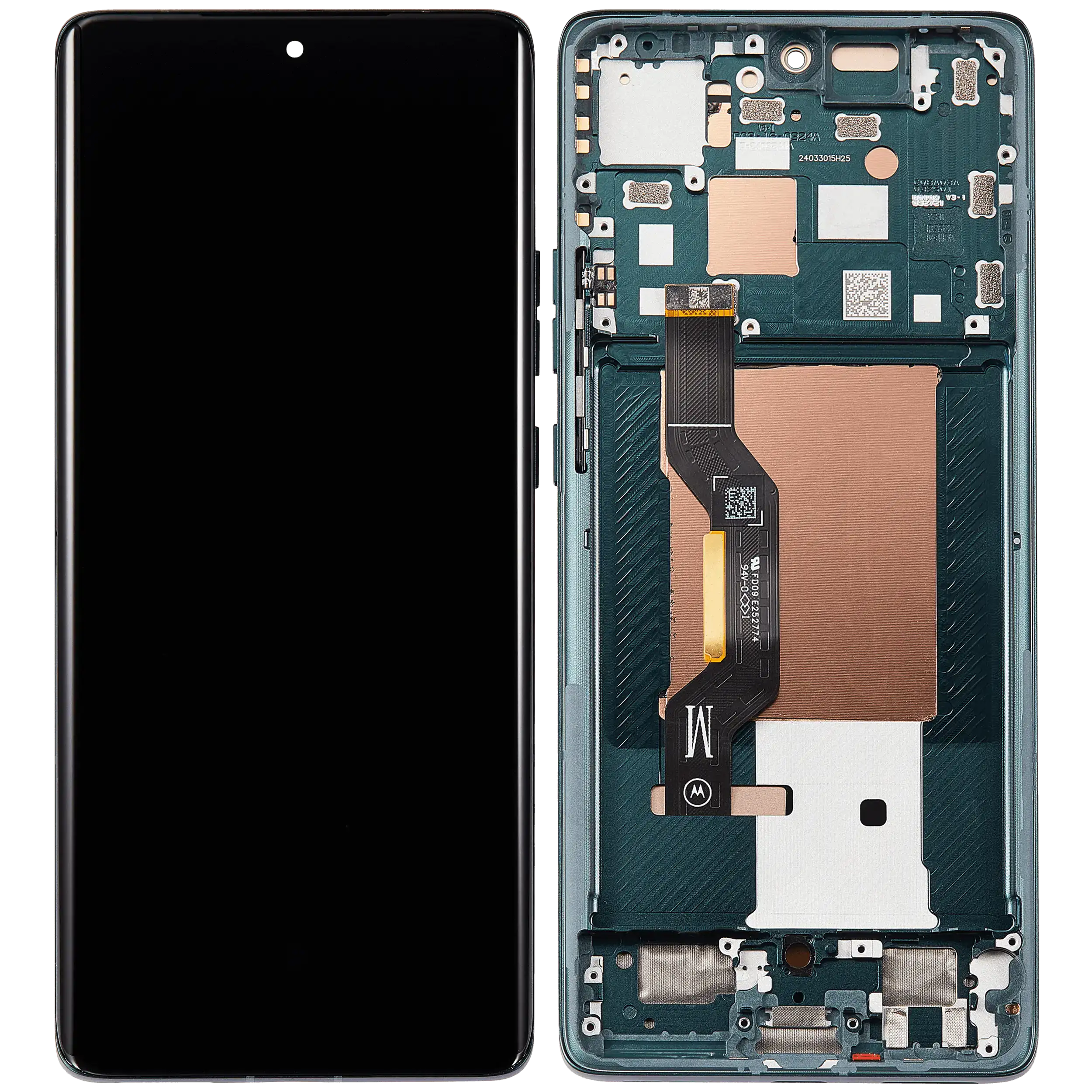 OLED Display mit Rahmen für Motorola Moto Edge 50 (XT2407-3 / 2024) (professionell aufgearbeitet) (Jungle Green) – Bild 2