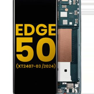 OLED Display mit Rahmen für Motorola Moto Edge 50 (XT2407-3 / 2024) (professionell aufgearbeitet) (Jungle Green)