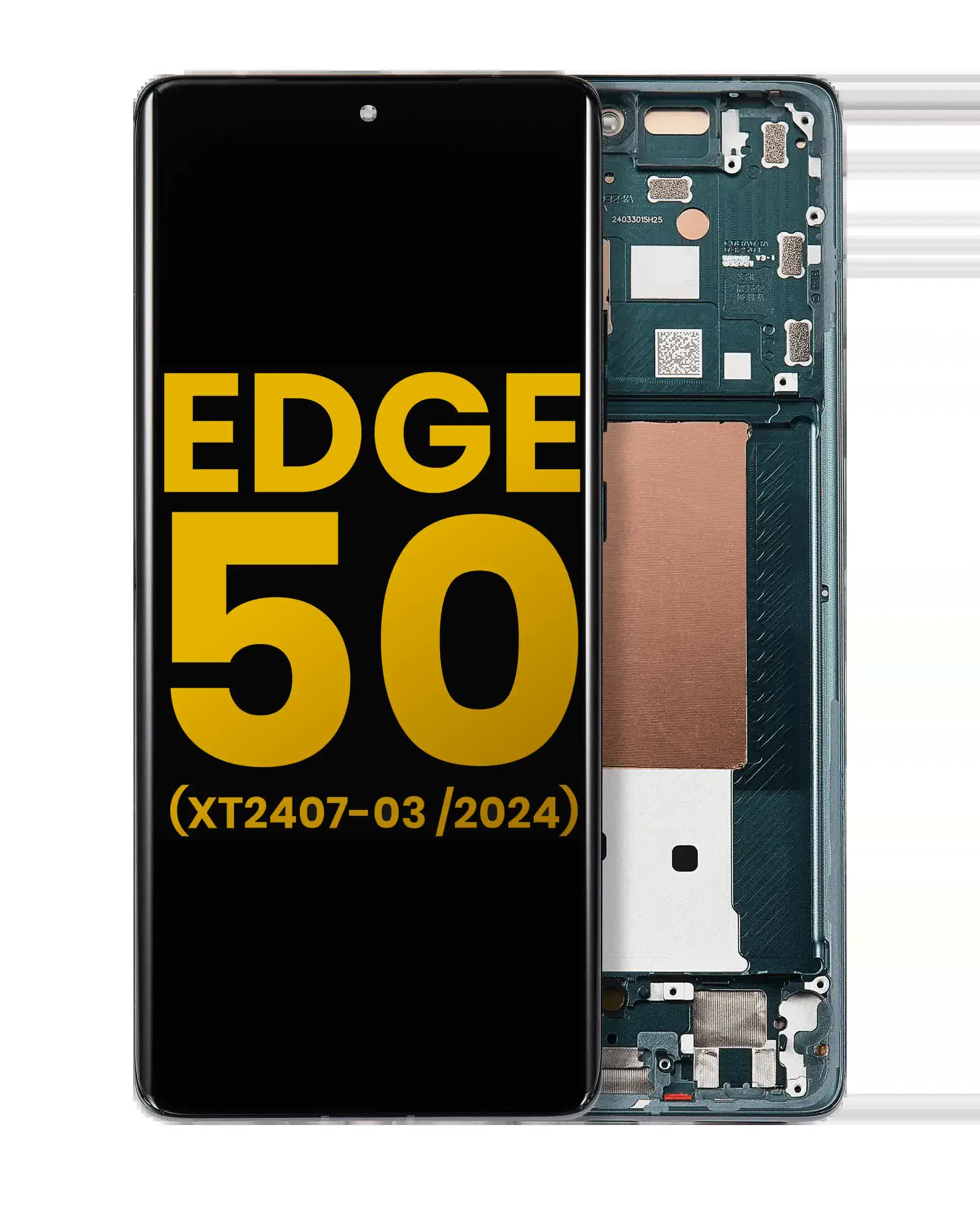 OLED Display mit Rahmen für Motorola Moto Edge 50 (XT2407-3 / 2024) (professionell aufgearbeitet) (Jungle Green)