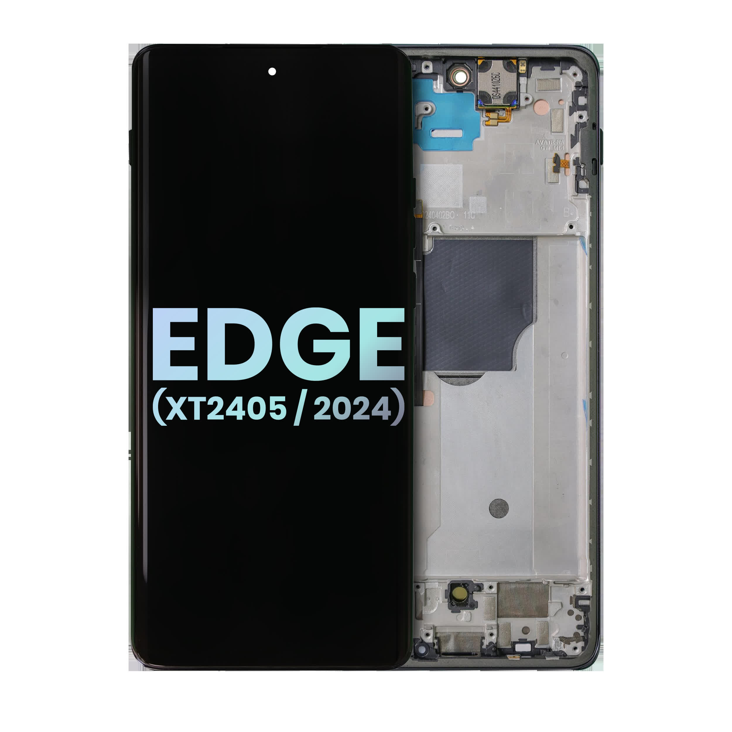 OLED Display mit Rahmen für Motorola Edge (XT2405 / 2024) (Original) (Black (Schwarz))