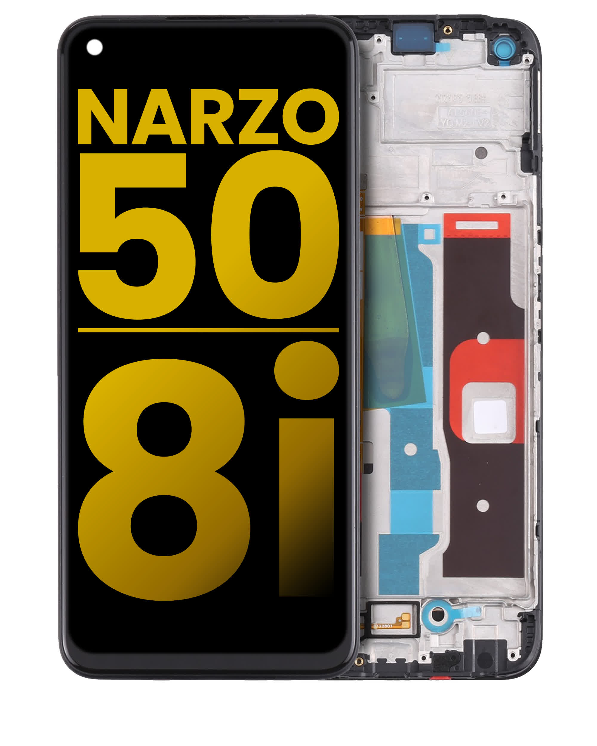 LCD Display mit Rahmen für Realme Narzo 50 / Realme 8i (professionell aufgearbeitet)