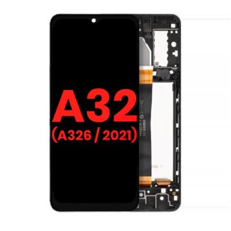 LCD Display mit Rahmen für Samsung Galaxy A32 5G (A326 / 2021) (alle Modelle) (Aftermarket Plus) (Awesome Black)