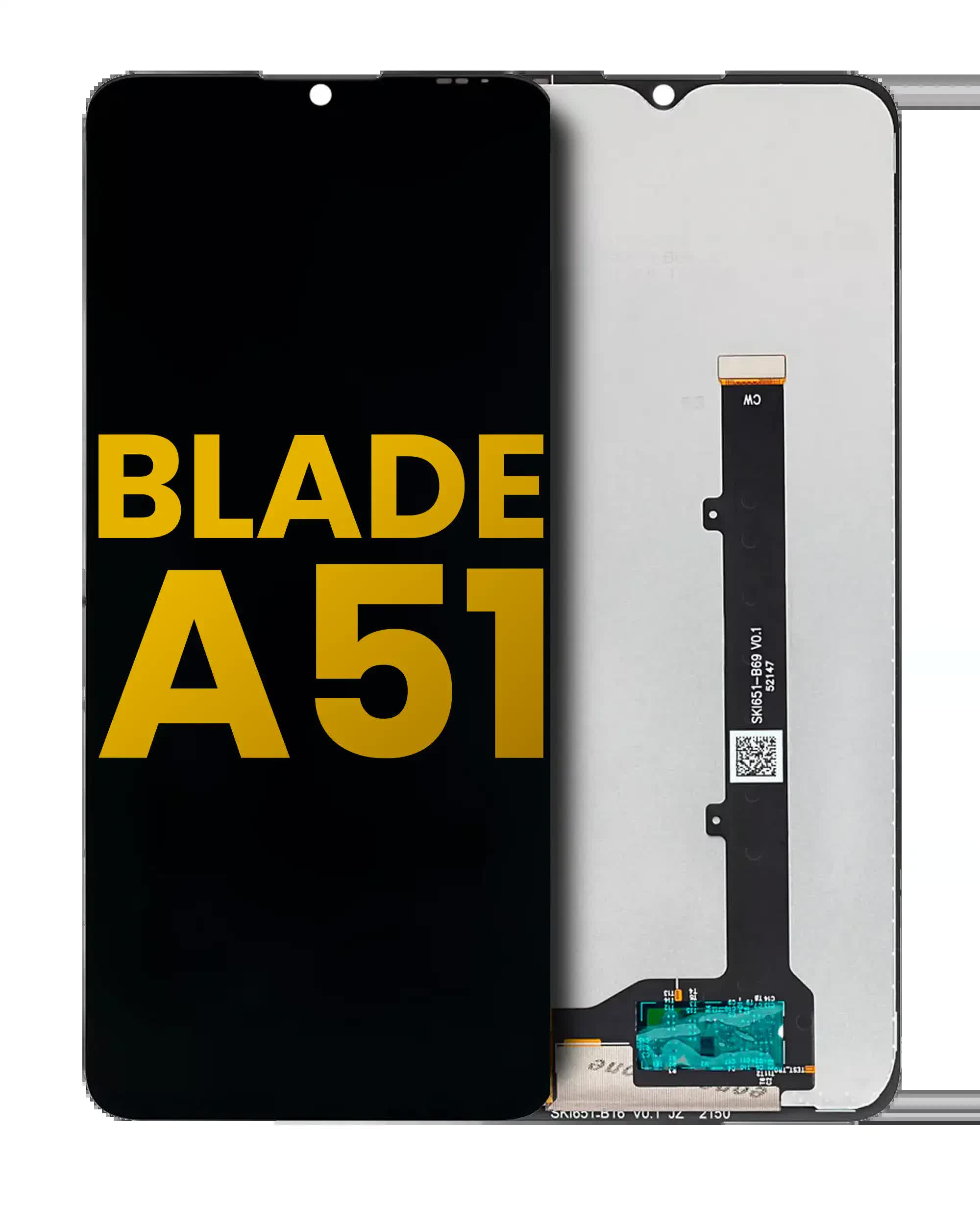 LCD Display ohne Rahmen für ZTE Blade A51 (professionell aufgearbeitet) (Black (Schwarz))