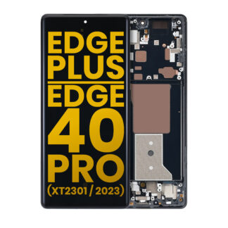 OLED Display mit Rahmen für Motorola Edge Plus / Edge 40 Pro (XT2301 / 2023) (professionell aufgearbeitet) (Interstellar Black)