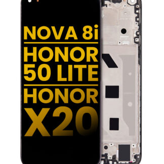 LCD Display mit Rahmen für Huawei Nova 8i / Honor 50 Lite / Honor X20 (professionell aufgearbeitet) (Starry Black)