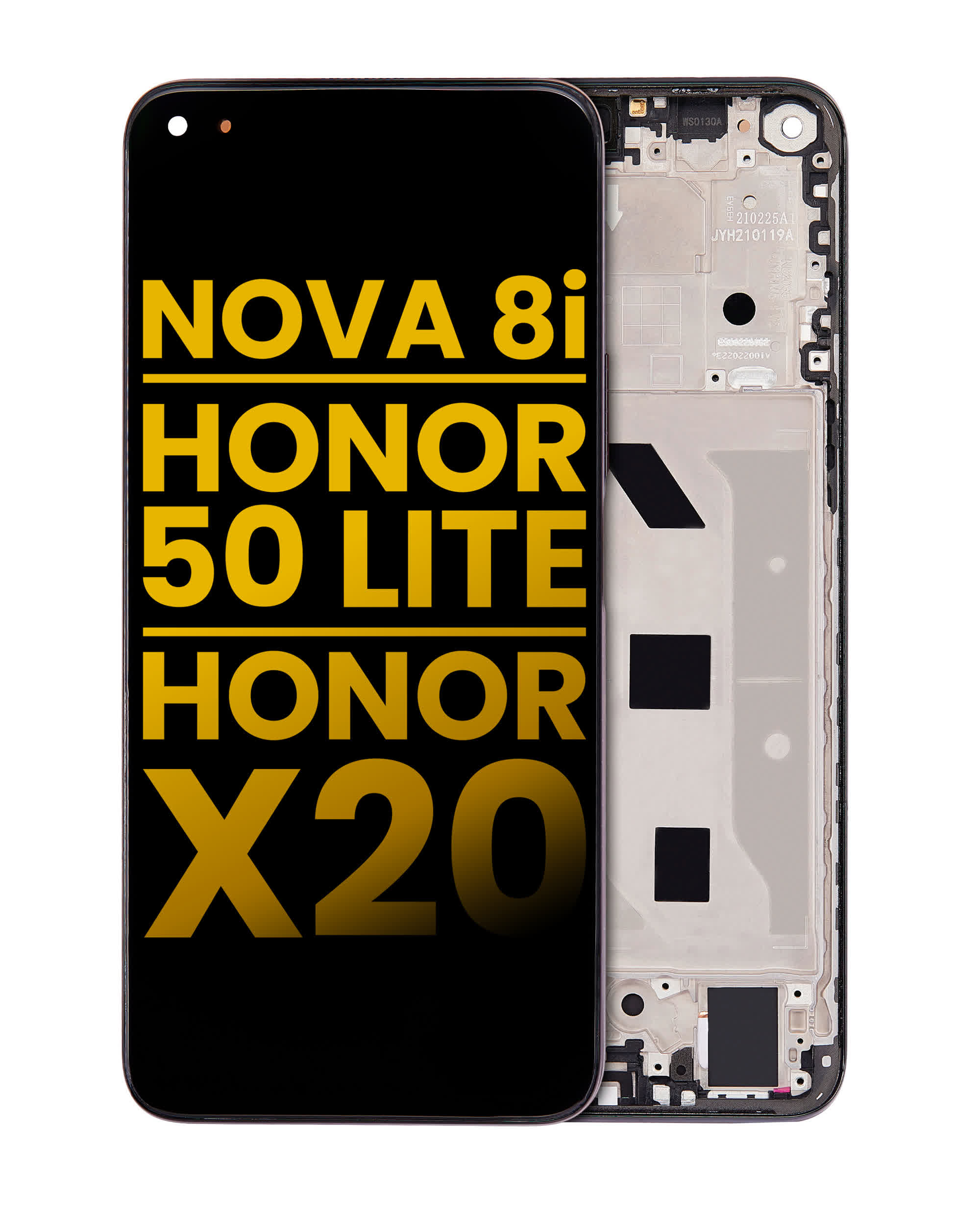 LCD Display mit Rahmen für Huawei Nova 8i / Honor 50 Lite / Honor X20 (professionell aufgearbeitet) (Starry Black)