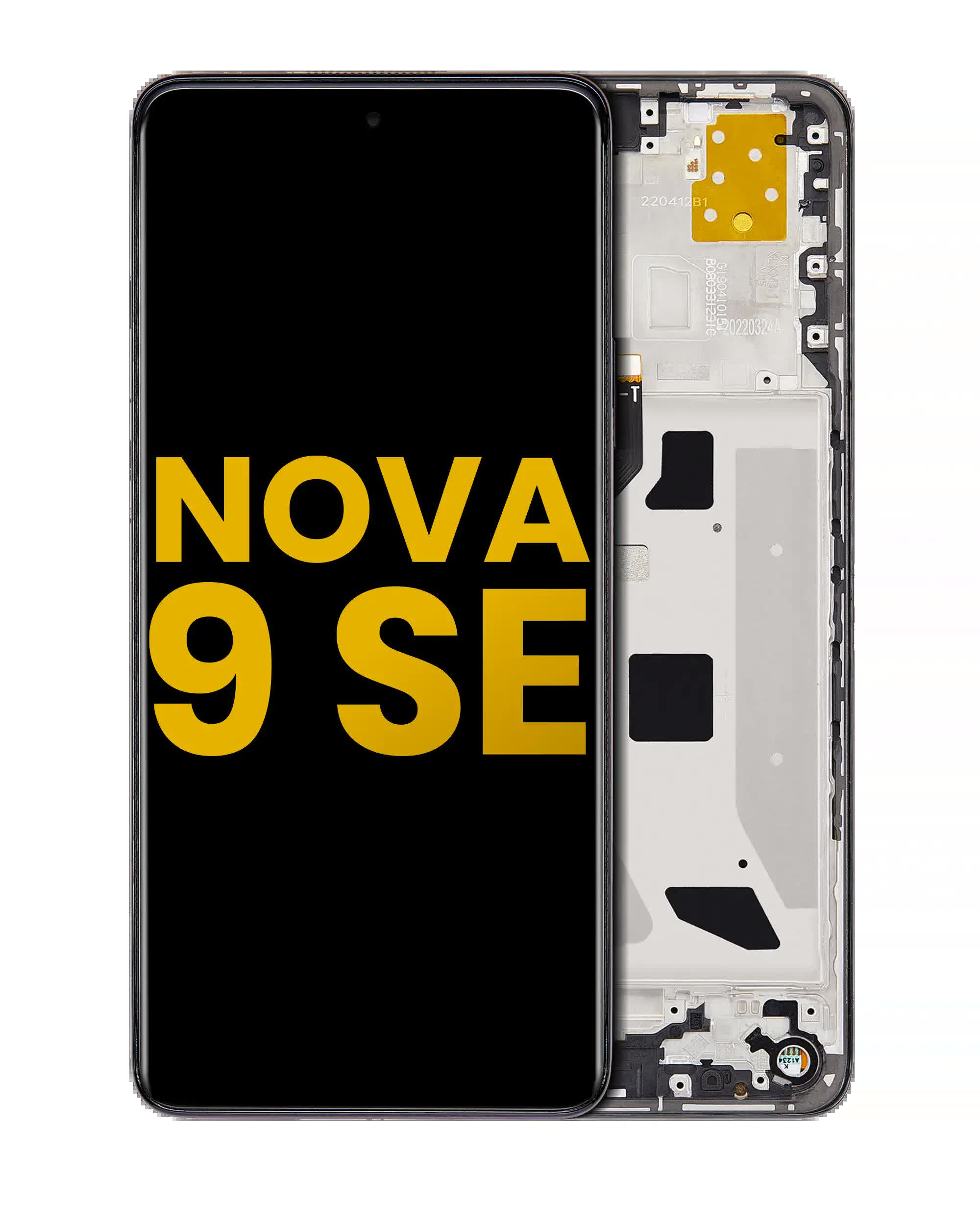 LCD Display mit Rahmen für Huawei Nova 9 SE (professionell aufgearbeitet) (Midnight Black (Schwarz))