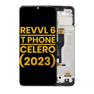 LCD Display mit Rahmen für T-Mobile Revvl 6 / T Phone 5G / Boost Mobile Celero 5G (2023) (professionell aufgearbeitet)