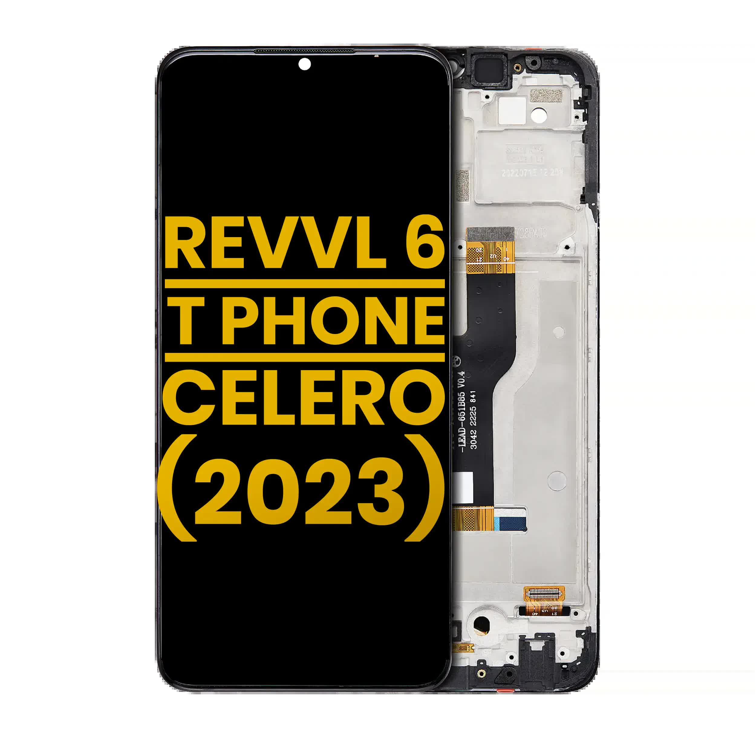 LCD Display mit Rahmen für T-Mobile Revvl 6 / T Phone 5G / Boost Mobile Celero 5G (2023) (professionell aufgearbeitet)