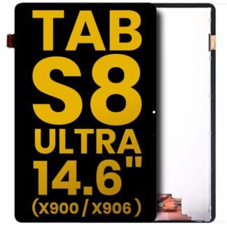 OLED Display ohne Rahmen für Samsung Galaxy Tab S8 Ultra 14.6" (X900 / X906) (2022) (professionell aufgearbeitet) (Black (Schwarz))