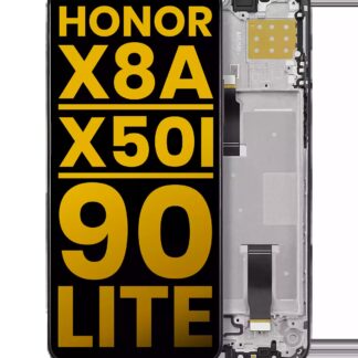 LCD Display mit Rahmen für Honor X8A / X50i / 90 Lite (professionell aufgearbeitet) (Midnight Black (Schwarz))