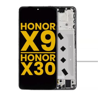 LCD Display mit Rahmen für Honor X9 / Honor X30 / Honor X9 5G (professionell aufgearbeitet) (Midnight Black (Schwarz))
