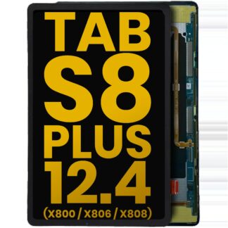 OLED Display ohne Rahmen für Samsung Galaxy Tab S8 Plus 12.4" (X800 / X806 / X808) (2022) (professionell aufgearbeitet) (Black (Schwarz))