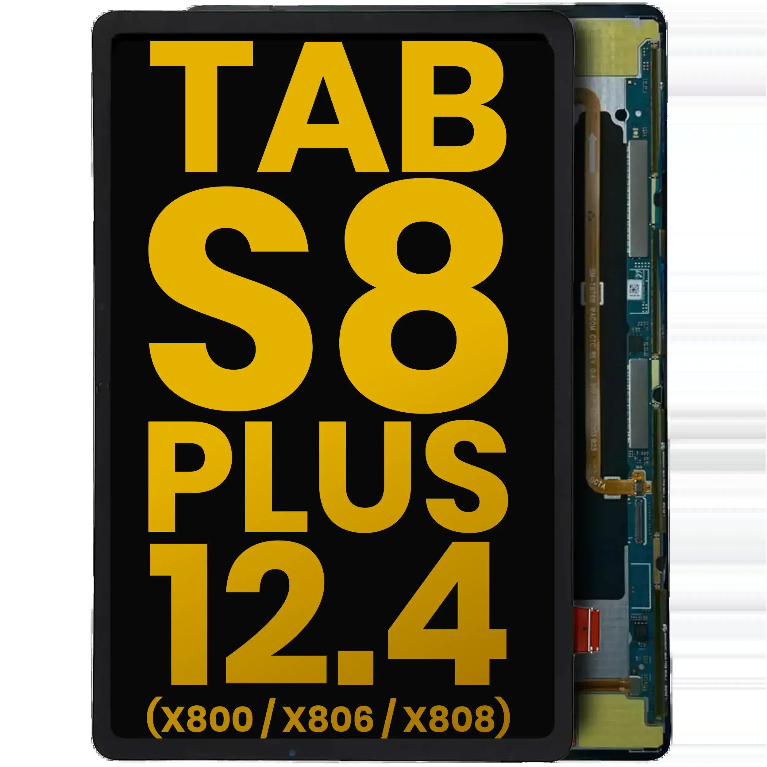 OLED Display ohne Rahmen für Samsung Galaxy Tab S8 Plus 12.4" (X800 / X806 / X808) (2022) (professionell aufgearbeitet) (Black (Schwarz))