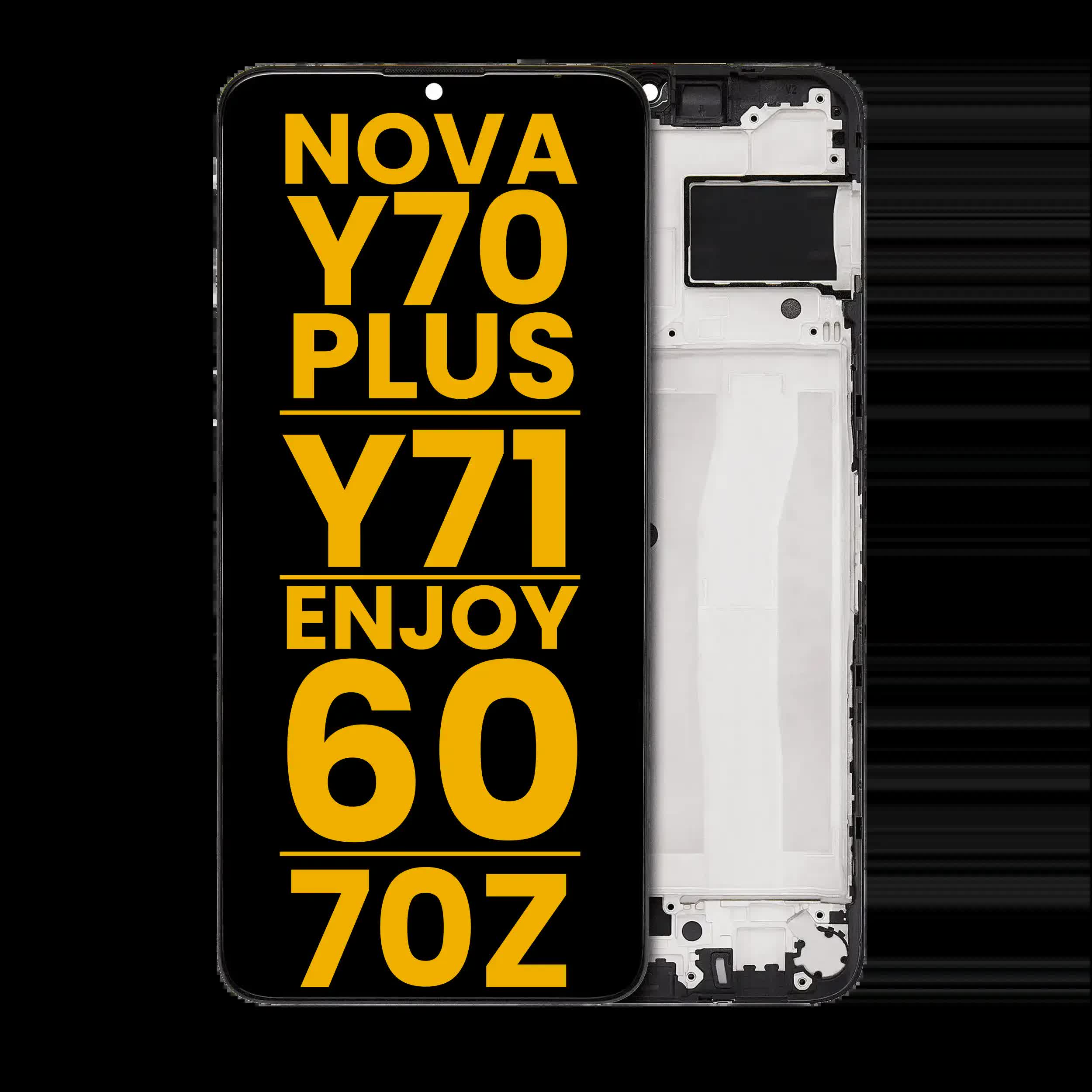LCD Display mit Rahmen ForHuawei Nova Y70 Plus / Enjoy 60 / Enjoy 70Z / Y71 (professionell aufgearbeitet)